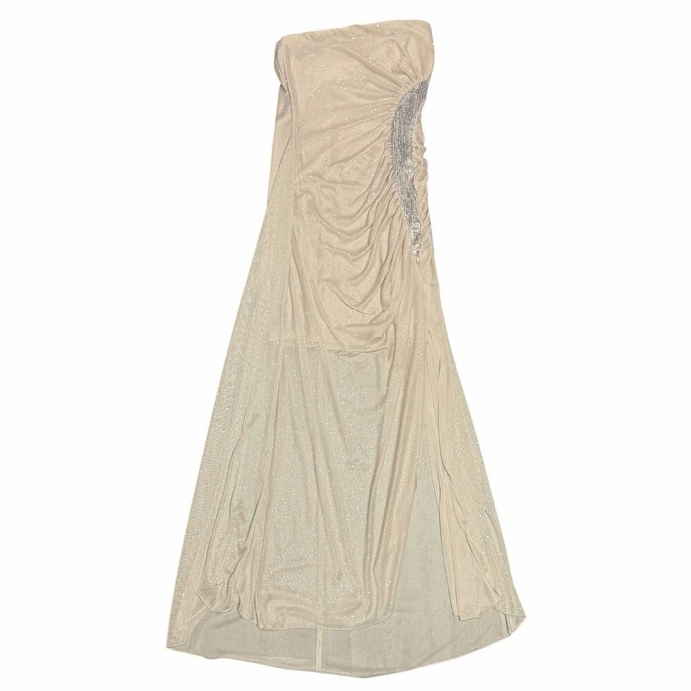 Ruby Rox Y2K Strapless Glitter Maxi Dress Size Large